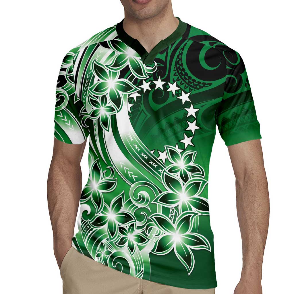 Cook Islands Tattoo Rugby Jersey Plumeria Polynesian Pattern LT9 - Polynesian Pride