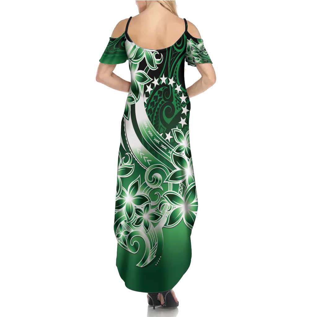Cook Islands Tattoo Summer Maxi Dress Plumeria Polynesian Pattern LT9 - Polynesian Pride