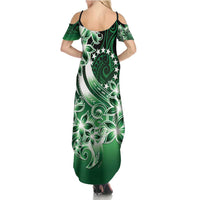 Cook Islands Tattoo Summer Maxi Dress Plumeria Polynesian Pattern LT9 - Polynesian Pride