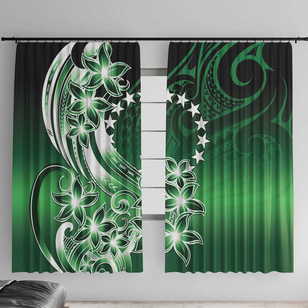 Cook Islands Tattoo Window Curtain Plumeria Polynesian Pattern