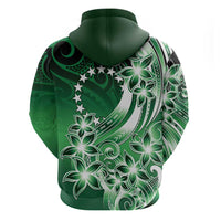 Cook Islands Tattoo Zip Hoodie Plumeria Polynesian Pattern