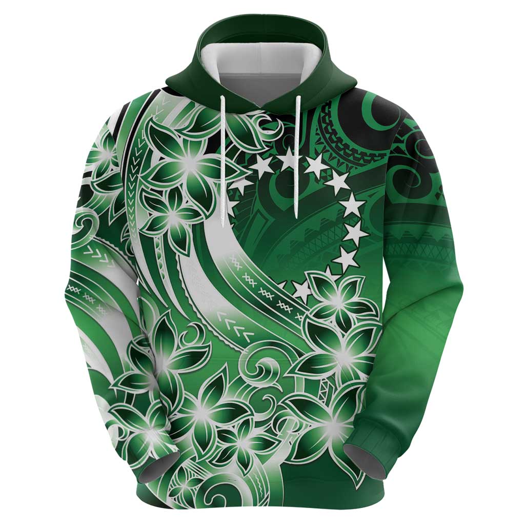 Cook Islands Tattoo Zip Hoodie Plumeria Polynesian Pattern