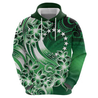 Cook Islands Tattoo Zip Hoodie Plumeria Polynesian Pattern