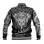 New Zealand Rugby Baseball Jacket Silver Fern All Black Mix Ta Moko White Style LT9 - Polynesian Pride