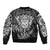 New Zealand Rugby Bomber Jacket Silver Fern All Black Mix Ta Moko White Style LT9 - Polynesian Pride