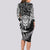 New Zealand Rugby Long Sleeve Bodycon Dress Silver Fern All Black Mix Ta Moko White Style LT9 - Polynesian Pride