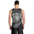 New Zealand Rugby Men Tank Top Silver Fern All Black Mix Ta Moko White Style LT9 - Polynesian Pride