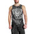 New Zealand Rugby Men Tank Top Silver Fern All Black Mix Ta Moko White Style LT9 - Polynesian Pride