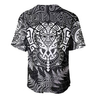 Personalised New Zealand Rugby Baseball Jersey Silver Fern All Black Mix Ta Moko White Style LT9 - Polynesian Pride