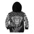 Personalised New Zealand Rugby Kid Hoodie Silver Fern All Black Mix Ta Moko White Style LT9 - Polynesian Pride