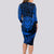 New Zealand Rugby Long Sleeve Bodycon Dress Silver Fern All Black Mix Ta Moko Blue Style LT9 - Polynesian Pride