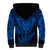 New Zealand Rugby Sherpa Hoodie Silver Fern All Black Mix Ta Moko Blue Style LT9 - Polynesian Pride