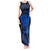 New Zealand Rugby Tank Maxi Dress Silver Fern All Black Mix Ta Moko Blue Style LT9 Women Blue - Polynesian Pride