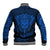 Personalised New Zealand Rugby Baseball Jacket Silver Fern All Black Mix Ta Moko Blue Style LT9 - Polynesian Pride