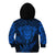 Personalised New Zealand Rugby Kid Hoodie Silver Fern All Black Mix Ta Moko Blue Style LT9 - Polynesian Pride