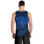 Personalised New Zealand Rugby Men Tank Top Silver Fern All Black Mix Ta Moko Blue Style LT9 - Polynesian Pride