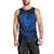 Personalised New Zealand Rugby Men Tank Top Silver Fern All Black Mix Ta Moko Blue Style LT9 - Polynesian Pride