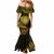 New Zealand Rugby Mermaid Dress Silver Fern All Black Mix Ta Moko Gold Style LT9 - Polynesian Pride