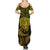 New Zealand Rugby Summer Maxi Dress Silver Fern All Black Mix Ta Moko Gold Style LT9 - Polynesian Pride