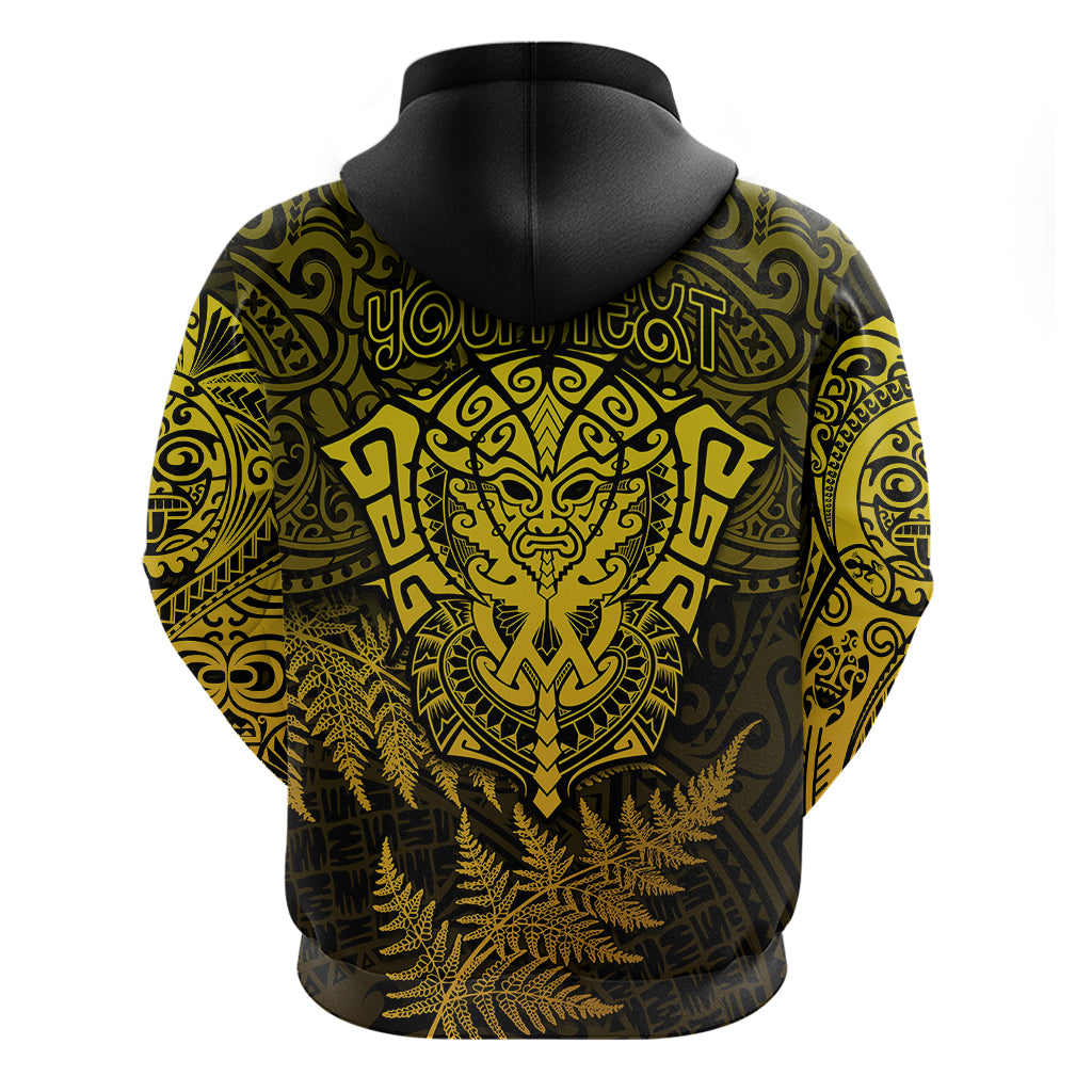 New Zealand Rugby Hoodie Silver Fern All Black Mix Ta Moko Gold Style LT9 - Polynesian Pride