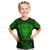 New Zealand Rugby Kid T Shirt Silver Fern All Black Mix Ta Moko Green Style LT9 Green - Polynesian Pride