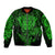 New Zealand Rugby Bomber Jacket Silver Fern All Black Mix Ta Moko Green Style LT9 Unisex Green - Polynesian Pride