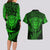 New Zealand Rugby Couples Matching Long Sleeve Bodycon Dress and Hawaiian Shirt Silver Fern All Black Mix Ta Moko Green Style LT9 - Polynesian Pride