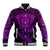 New Zealand Rugby Baseball Jacket Silver Fern All Black Mix Ta Moko Purple Style LT9 Unisex Purple - Polynesian Pride