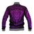 New Zealand Rugby Baseball Jacket Silver Fern All Black Mix Ta Moko Purple Style LT9 - Polynesian Pride