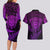 New Zealand Rugby Couples Matching Long Sleeve Bodycon Dress and Hawaiian Shirt Silver Fern All Black Mix Ta Moko Purple Style LT9 - Polynesian Pride