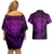 New Zealand Rugby Couples Matching Off Shoulder Short Dress and Hawaiian Shirt Silver Fern All Black Mix Ta Moko Purple Style LT9 - Polynesian Pride