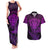 New Zealand Rugby Couples Matching Tank Maxi Dress and Hawaiian Shirt Silver Fern All Black Mix Ta Moko Purple Style LT9 Purple - Polynesian Pride