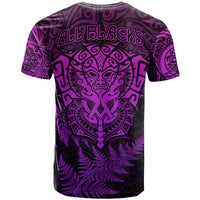 New Zealand Rugby T Shirt Silver Fern All Black Mix Ta Moko Purple Style LT9 - Polynesian Pride