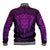 Personalised New Zealand Rugby Baseball Jacket Silver Fern All Black Mix Ta Moko Purple Style LT9 - Polynesian Pride