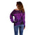 Personalised New Zealand Rugby Off Shoulder Sweater Silver Fern All Black Mix Ta Moko Purple Style LT9 - Polynesian Pride