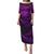 Personalised New Zealand Rugby Puletasi Silver Fern All Black Mix Ta Moko Purple Style LT9 Long Dress Purple - Polynesian Pride