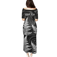 Personalised New Zealand Rugby Puletasi Aotearoa Ka Mate Haka All Black Mix Ta Moko White Style LT9 - Polynesian Pride