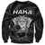 Personalised New Zealand Rugby Sweatshirt Aotearoa Ka Mate Haka All Black Mix Ta Moko White Style LT9 Unisex White - Polynesian Pride