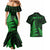 Personalised New Zealand Rugby Couples Matching Mermaid Dress and Hawaiian Shirt Aotearoa Ka Mate Haka All Black Mix Ta Moko Green Style LT9 - Polynesian Pride