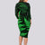 Personalised New Zealand Rugby Long Sleeve Bodycon Dress Aotearoa Ka Mate Haka All Black Mix Ta Moko Green Style LT9 - Polynesian Pride