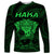 Personalised New Zealand Rugby Long Sleeve Shirt Aotearoa Ka Mate Haka All Black Mix Ta Moko Green Style LT9 Unisex Green - Polynesian Pride