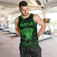 Personalised New Zealand Rugby Men Tank Top Aotearoa Ka Mate Haka All Black Mix Ta Moko Green Style LT9 - Polynesian Pride