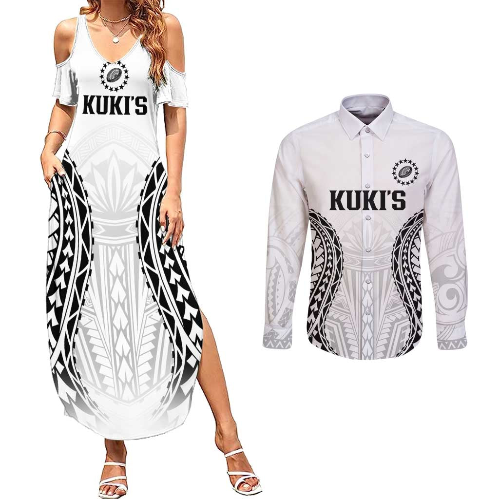 World Rugby Cook Islands Couples Matching Summer Maxi Dress and Long Sleeve Button Shirt Kukis Make History - Polynesian Pride