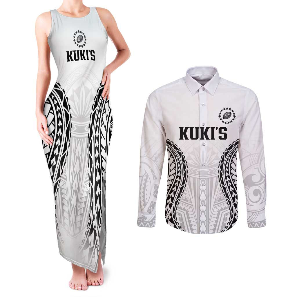 World Rugby Cook Islands Couples Matching Tank Maxi Dress and Long Sleeve Button Shirt Kukis Make History - Polynesian Pride
