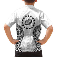 World Rugby Cook Islands Family Matching Off Shoulder Maxi Dress and Hawaiian Shirt Kukis Make History - Polynesian Pride