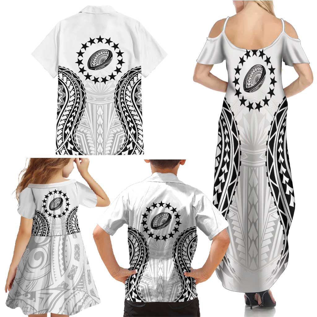 World Rugby Cook Islands Family Matching Summer Maxi Dress and Hawaiian Shirt Kukis Make History - Polynesian Pride