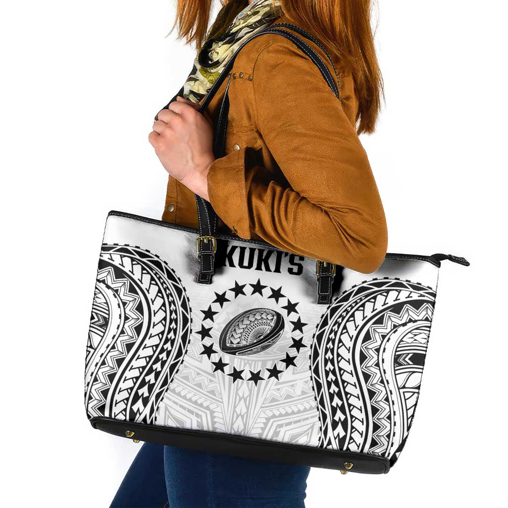 World Rugby Cook Islands Leather Tote Bag Kukis Make History - Polynesian Pride