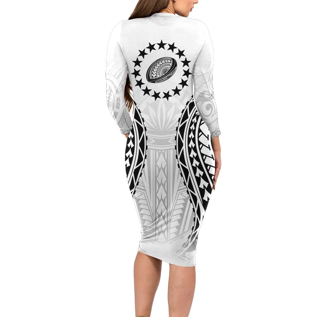 World Rugby Cook Islands Long Sleeve Bodycon Dress Kukis Make History - Polynesian Pride