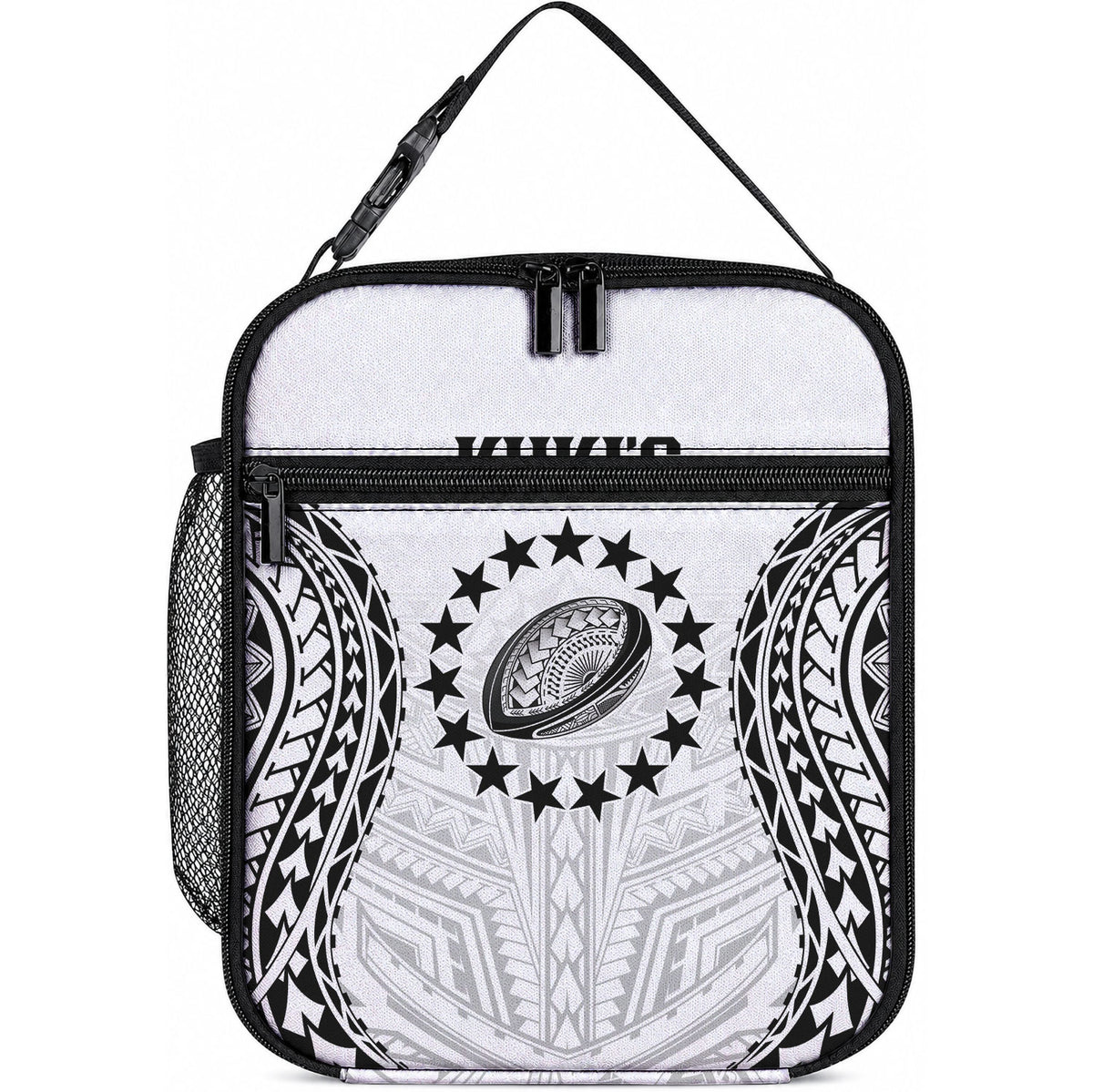 World Rugby Cook Islands Lunch Bag Kukis Make History LT9 10.2 × 8.3 × 4.3 inch White - Polynesian Pride