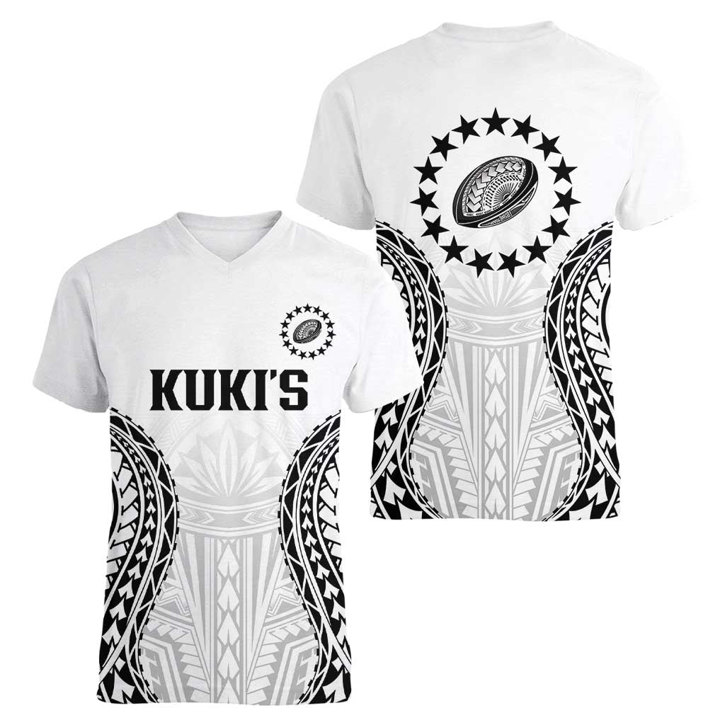 World Rugby Cook Islands Women V-Neck T-Shirt Kukis Make History - Polynesian Pride